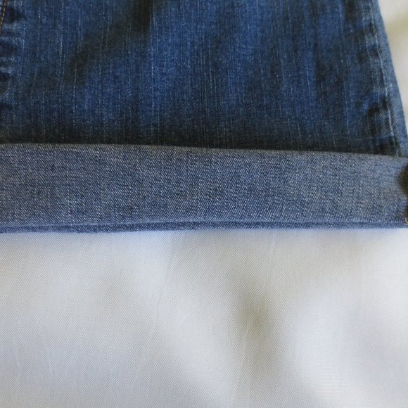 4/$14 GAP womens STRETCH blue DENIM frayed CUFFED bootcut SIZE 8 - Picture 9 of 15